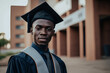 © ink drop - Portrait of an african american male university college graduate. Generative ai