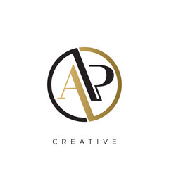 ap logo design vector icon luxury premium	