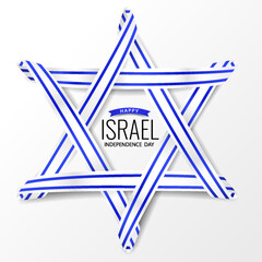 Wall Mural - Vector Illustration of Independence Day of Israel.  Star of David
