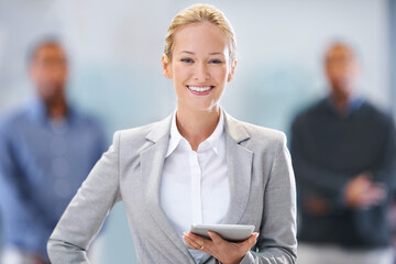 Aufkleber - Technology has made our operations more efficient. Portrait of a female factory manager standing with her arms crossed.
