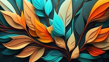 Beautiful Illustration Of Colorful Leaves
