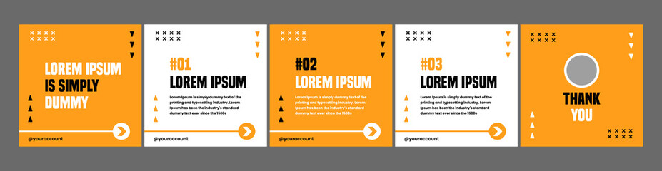 simple social media template carousel or microblog post. banner template with orange and white color combination