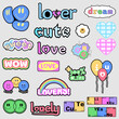 Pop Art Sticker Pack. Collections Of Cute Emoji Smile Badges. Set Of Cool Trendy Patches.