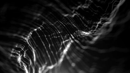 Wall Mural - flowing thin particle lines background/ 4k animation of an abstract technology background of powerfu