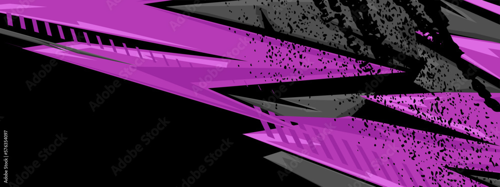 Abstract black and purple gaming background in futuristic style. Wide banner design
