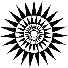 Wall Mural - black star spiral swirl vortex movement pattern design.
