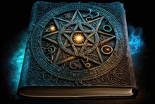 A Black Magic Book, Filled With Forbidden Knowledge And Dangerous Spells. Generative AI