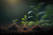 © ADDICTIVE STOCK - AI picture of delicate young plant growing from soil