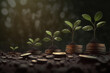 © ADDICTIVE STOCK - AI generated picture of seedlings on coins in farm
