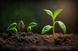 © ADDICTIVE STOCK - AI picture of delicate young plant growing from soil