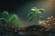 © ADDICTIVE STOCK - AI picture of delicate young plant growing from soil