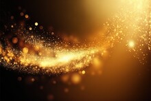 Abstract Golden Background With Blur Sparkle Gold Bokeh Light Effect