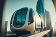 Take A Ride in the Future with a Sleek, Futuristic Personal Rapid Transit Pod AI Generative