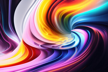 Wall Mural - Generative AI: Abstract Background with  Wave and Bright colors