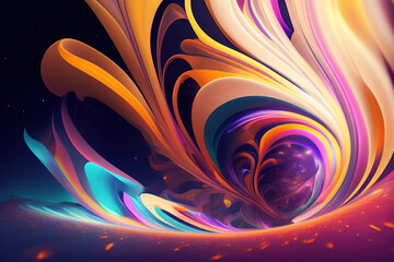 Wall Mural - Generative AI: Abstract Background with  Wave and Bright colors