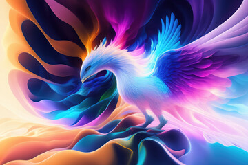 Wall Mural - Generative AI: Abstract Background with  Wave and Bright colors