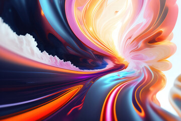 Wall Mural - Generative AI: Abstract Background with  Wave and Bright colors