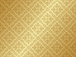 Wall Mural - Gold asian art background pattern decoration for printing, flyers, poster, web, banner, brochure and card