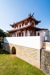 Wall Mural - Old city wall building view of the Great South Gate in Tainan, Taiwan. it's one of Taiwan's most well-preserved city gates.