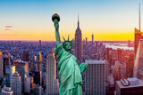 Fototapeta Nowy Jork - The Statue Of Liberty with Manhattan Skyline