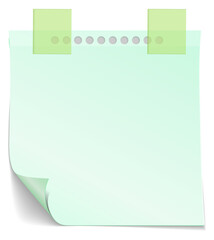 Sticker - Curled corner paper square. Reminder note mockup