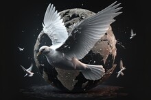 Dove Of Peace On A Globe Of Peace