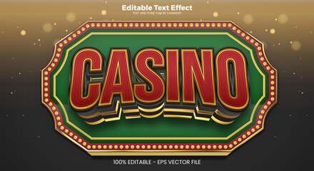 Wall Mural - Casino editable text effect in modern trend style