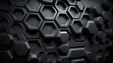 modern dark background with hexagons. Generative AI