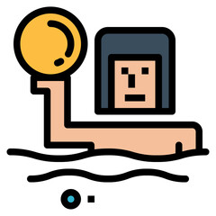 Poster - water polo filled outline icon style