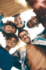 Fototapete - We share a great team dynamic. Portrait of a group of designers standing together in a huddle.