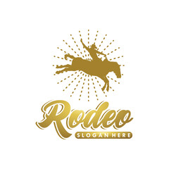 Poster - Logo cowboy rodeo, vector illustration