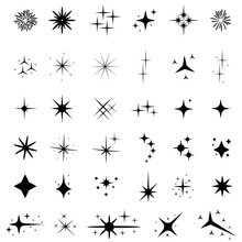 Sparkle Icon Vector Set. Stars Sparkle Illustration Sign Collection. Star Symbol Or Logo.