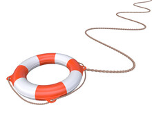 Lifebuoy In The Air 3d Illustration