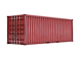 Wall Mural - Old weathered Shipping container isolated on white background 3d rendering