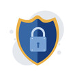 © Maryan Kushnir - Internet security Concept for web page, cyber security. Big shield with padlock. Vector illustration