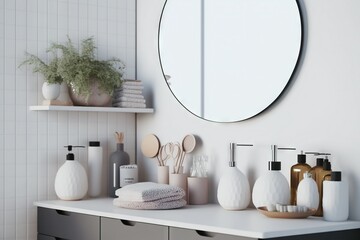 Wall Mural - Minimalistic bathroom space in scandinavian style