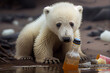 Eisbär in einer Welt voller Müll: Die Bedrohung durch Umweltverschmutzung - Generative Ai