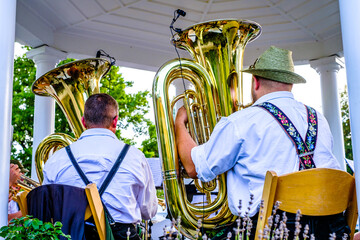 Wall Mural - typical old bavarian brass instrument