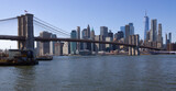 Fototapeta  - View over Brooklyn Bridge from Brooklyn Bridge Park - street photoraphy