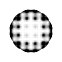 Aufkleber - Halftone design element, circular halftone dot pattern. Specks, vector circle gradient. Modern circle design in polygraphic style. Printing pattern.