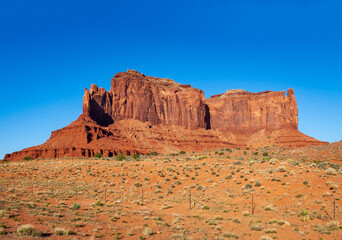 Wall Mural - Long Red Butte at Monument Valley Navajo Tribal Park