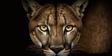 Close Up Macro Shot Of Puma Eyes. Generative Ai