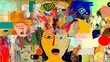 The Many Faces of Stress and Anxiety: A Vibrant Psychological Mixed Media Collage; Panic Attacks, Trauma, Self-Reflection, Mindfulness, Psychiatry, Therapy (generative AI, AI)