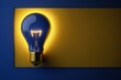 © Deivison - Illustration of light bulb on yellow and dark blue background, ideas and creativity concept. Generative AI