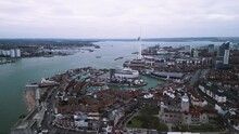 Portsmouth Harbour Back Out View, Mini 3 Pro Drone Shot