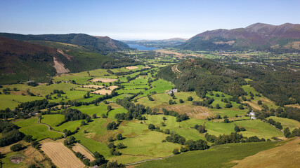 Wall Mural - Aerial view from the top of Catbells in the Lake District