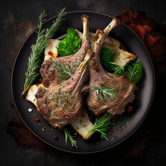 Poster - Delicious roast lamb chops