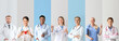 © Pixel-Shot - Collage with many doctors on color background