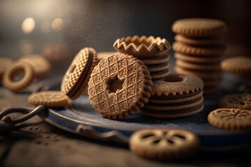 Canvas Print - Close up of delicious cookies