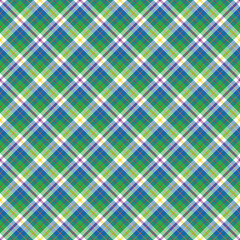 Wall Mural - Vibrant Plaid Seamless Pattern - Colorful and bright repeating pattern design